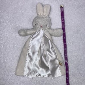 Bunnies by the baby white plush satin buddy lovey unisex gender neutral